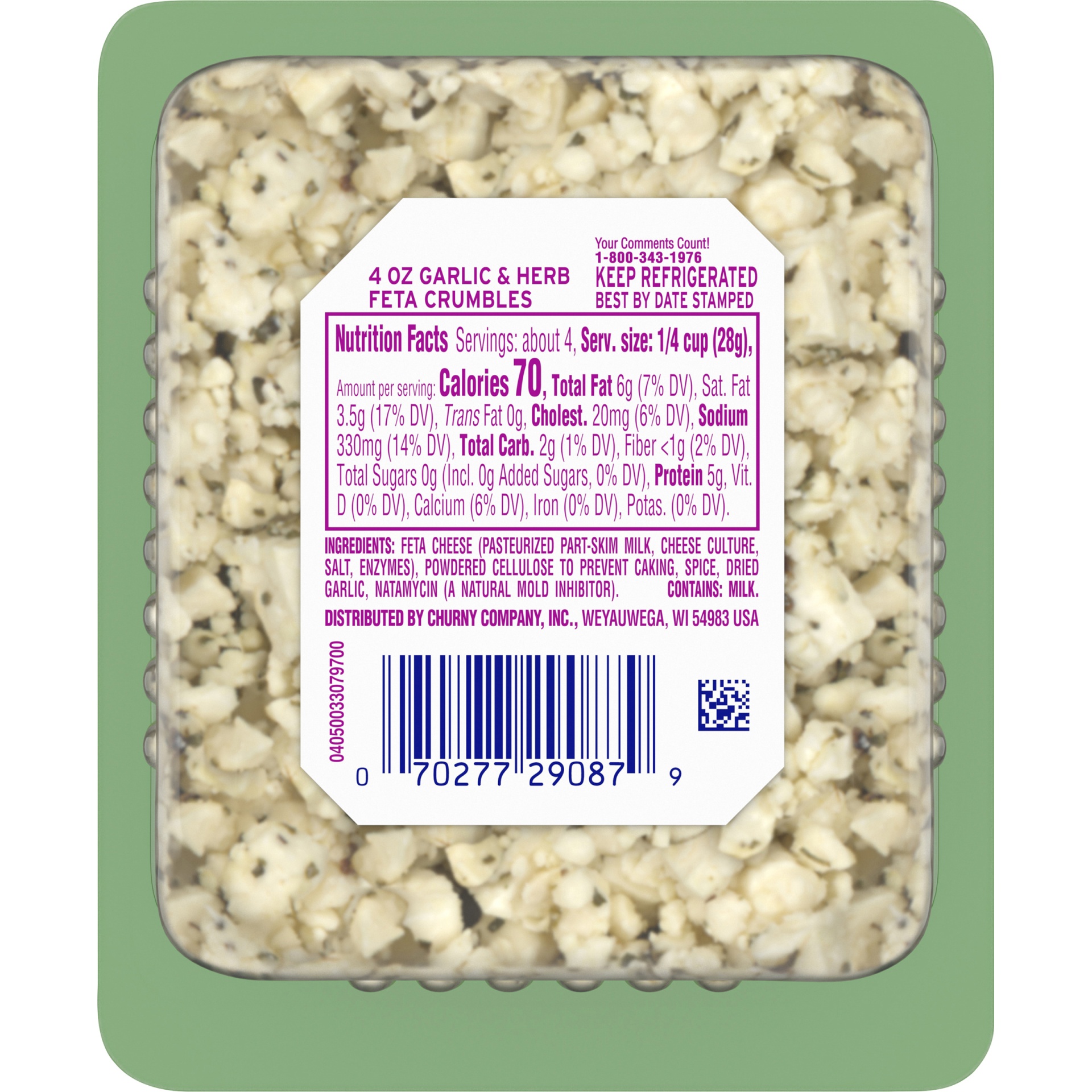 slide 2 of 6, Athenos Garlic & Herb Crumbled Traditional Feta Cheese, 4 oz
