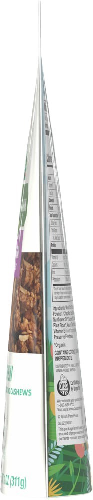 slide 3 of 6, Cascadian Farm Organic Granola with No Added Sugar, Coconut Cashew Cereal, Resealable Pouch, 11 oz., 11 oz