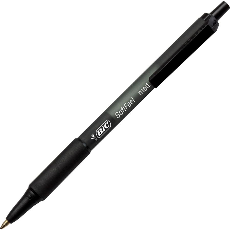 slide 6 of 8, BIC Soft Feel Retractable Ballpoint Pens - Black, 12 ct