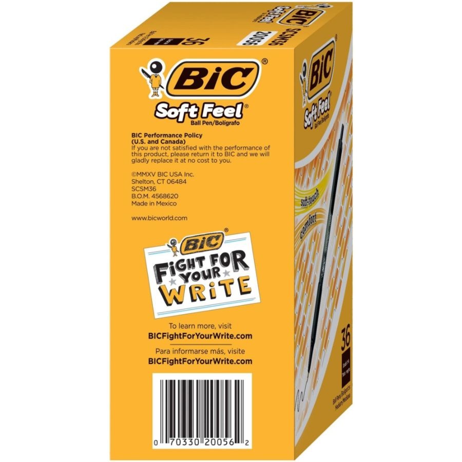 slide 5 of 8, BIC Soft Feel Retractable Ballpoint Pens - Black, 12 ct