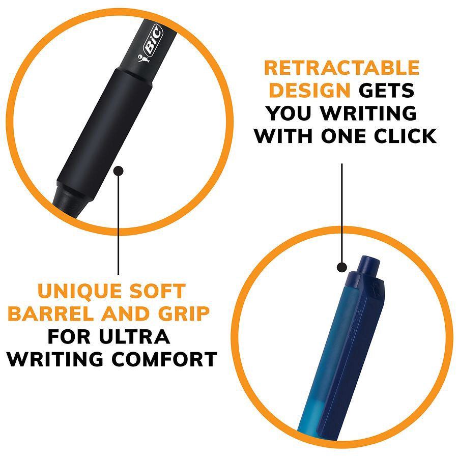 slide 2 of 5, BIC Retractable Ball Point Pens, 12 ct