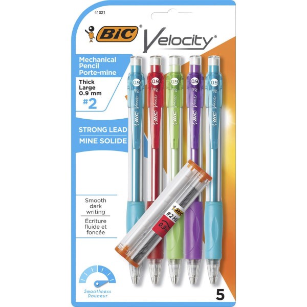 slide 10 of 10, BIC Mechanical Pencil, No. 2, Thick (0.9 mm), 5 ct
