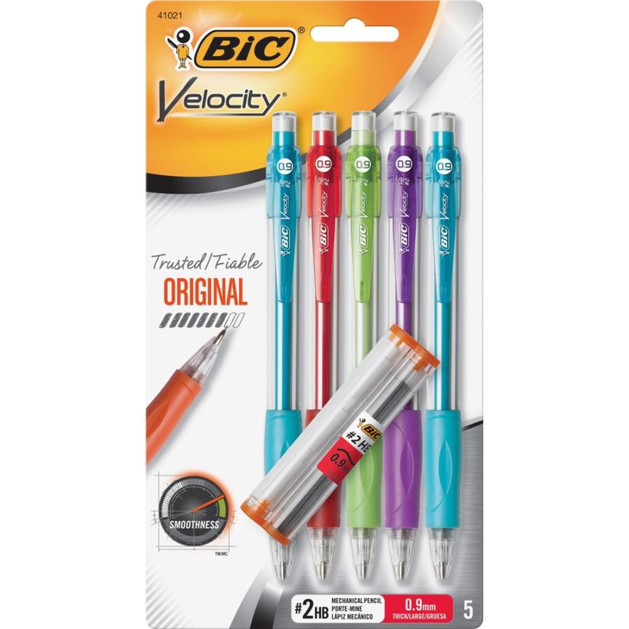 slide 9 of 10, BIC Mechanical Pencil, No. 2, Thick (0.9 mm), 5 ct