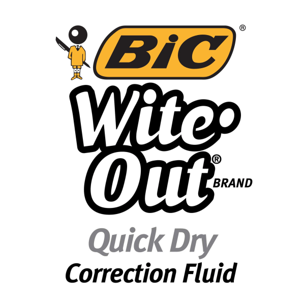 slide 2 of 6, BIC Wite-Out Correction Fluid With Foam Applicator, Quick Dry, White, Pack Of 12, 12 ct