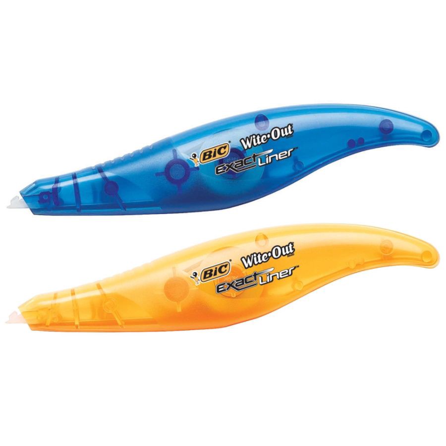 slide 3 of 3, BIC Wite-Out Exact Liner Correction Tape, 1/5'' Line Coverage Of 4, 4 ct
