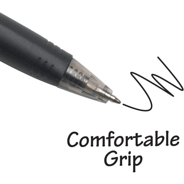 slide 3 of 5, BIC Bu3 Grip Ball Pens - Medium Pen Point - 1 Mm Pen Point Size - Black - Black Barrel - 36 / Box, 1 ct