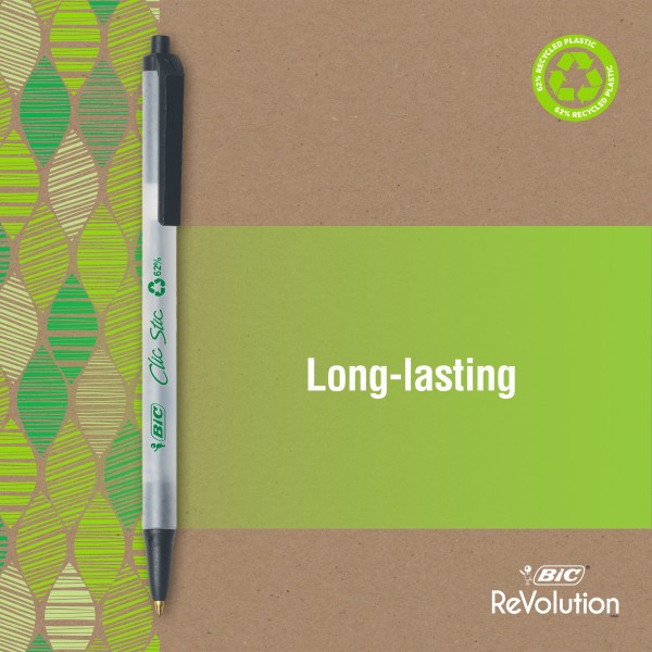 slide 2 of 6, BIC ReVolution Ball Pen Clic Blue, 10 ct