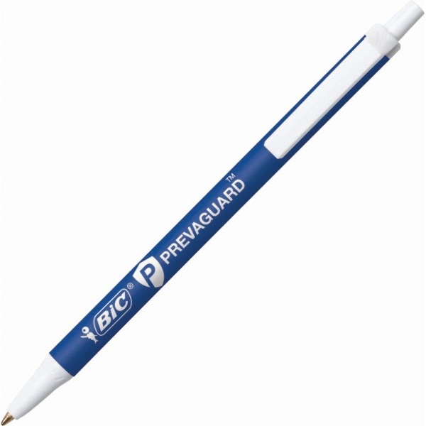 slide 2 of 5, Bic Prevaguard Clic Stic Antimicrobial Ball Pen - Blue, 5 ct