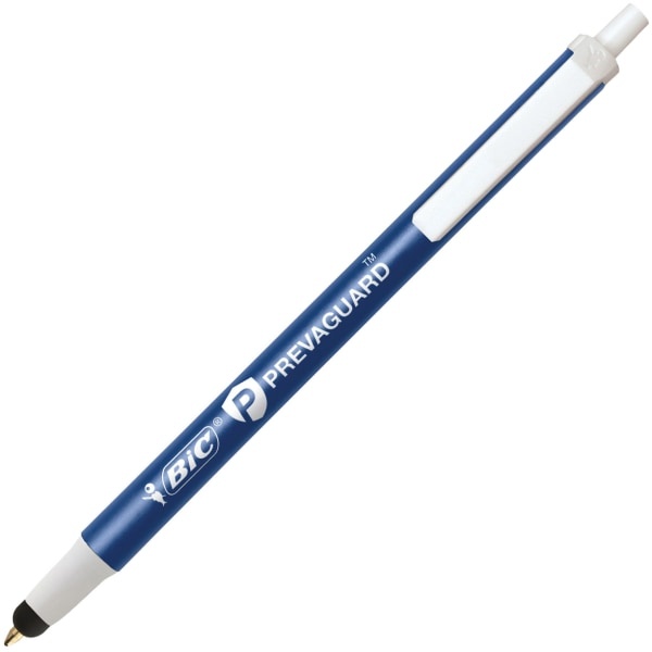 slide 4 of 4, BIC Prevaguard Clic Stic Ball Pens, Medium Point, 1.0mm, Blue Barrel, Blue Ink, 2 ct