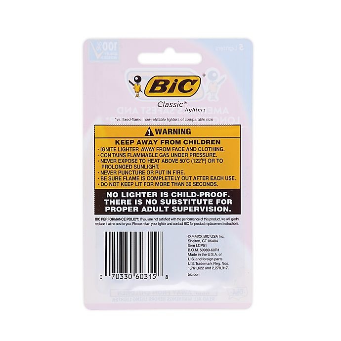 slide 2 of 2, BIC Classic Lighters, 5 ct