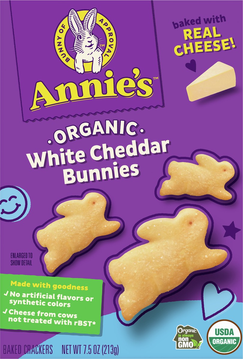 slide 8 of 9, Annie's Organic White Cheddar Bunnies Baked Snack Crackers, 7.5 oz, 7.5 oz