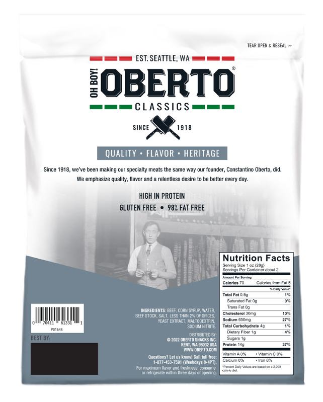 slide 2 of 2, Oberto Classics Thin Style Peppered Beef Jerky 2.2 oz, 2.2 oz