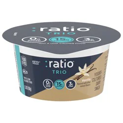Ratio Trio Yogurt Cultured Dairy Snack, Vanilla, 0g Added Sugar, Keto Yogurt Alternative, 5.3 Oz