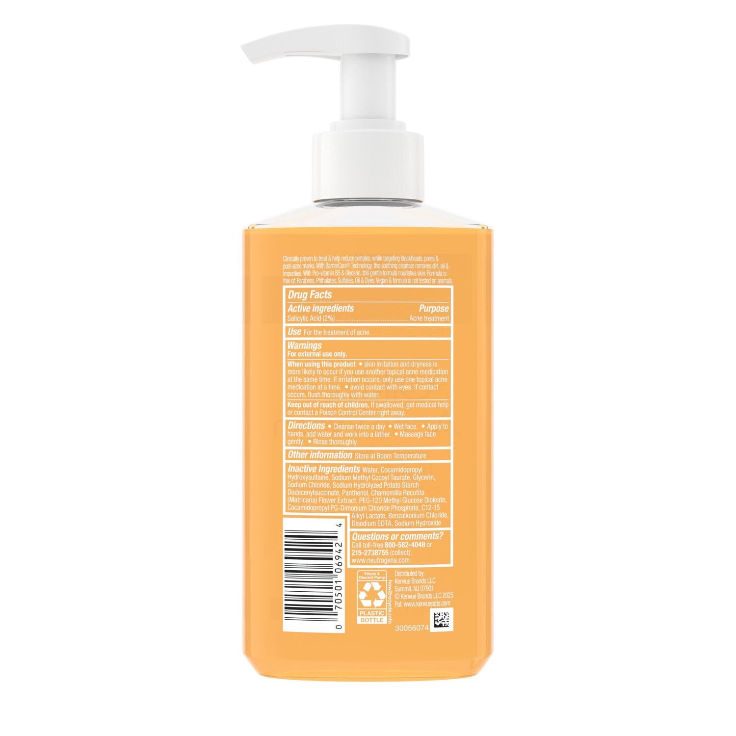 slide 6 of 7, Neutrogena Oil Free Acne Wash, Fragrance Free 9.1Oz, 9.1 oz