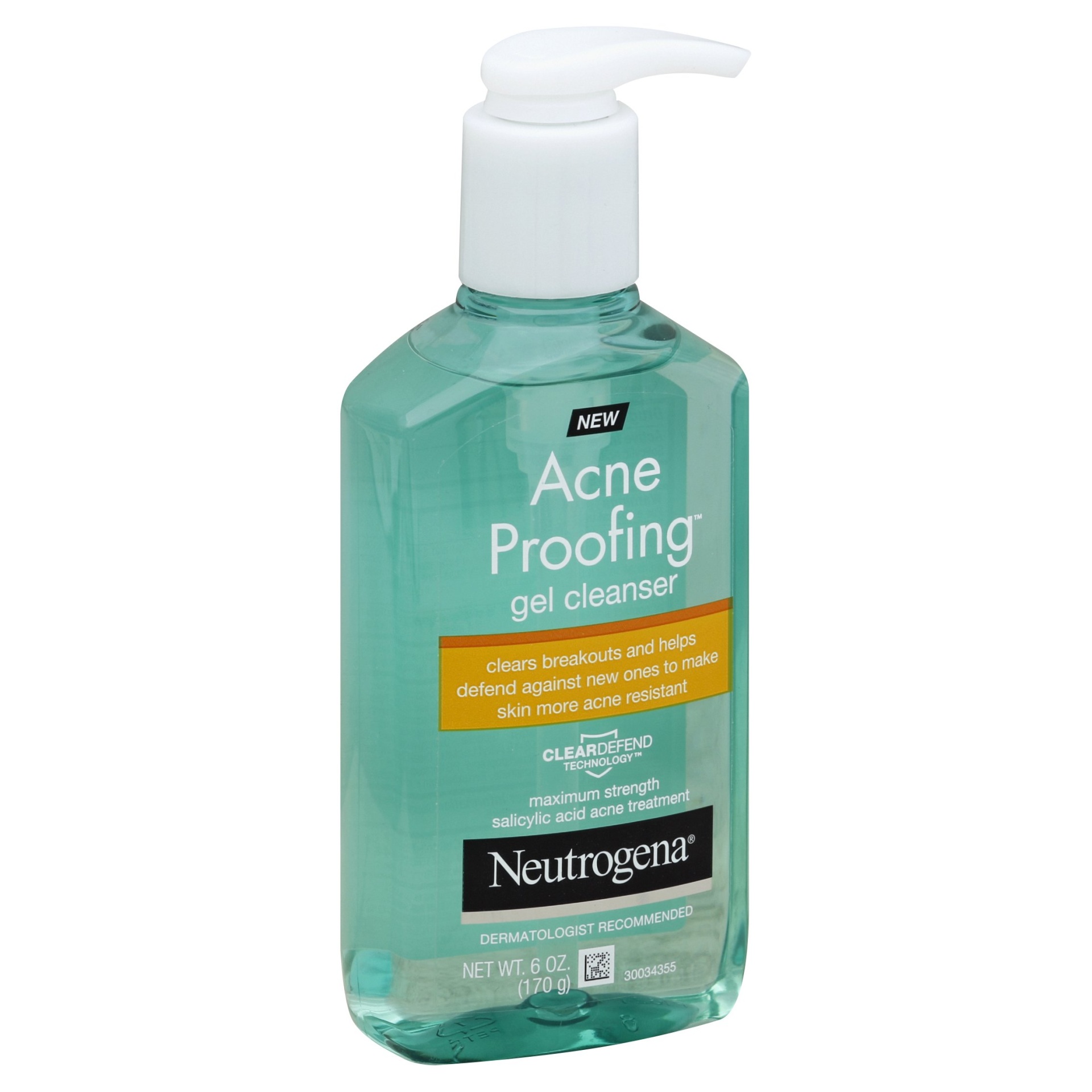 slide 1 of 6, Neutrogena Acne Proofing Salicylic Acid Daily Acne Treatment Gel Facial Cleanser And Wash, 6 oz