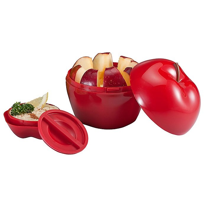 slide 2 of 2, Hutzler Apple & Dip To-Go Food Storage - Red, 1 ct