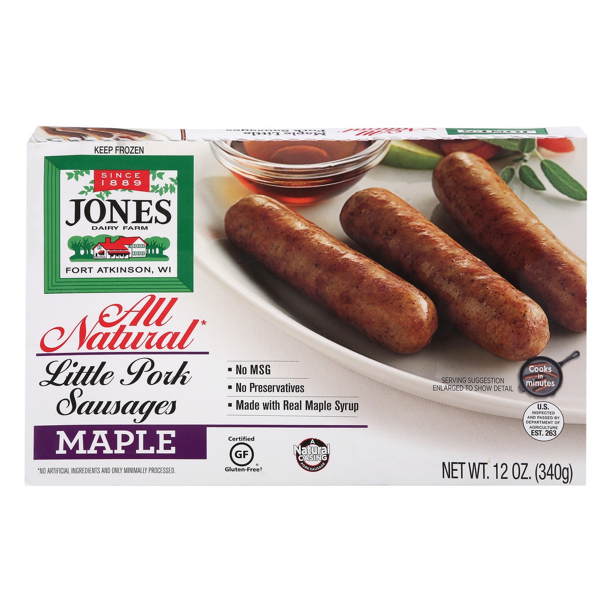 slide 1 of 13, Jones Dairy Farm Jones All Natural Little Pork Maple Sausage Links, 12 oz