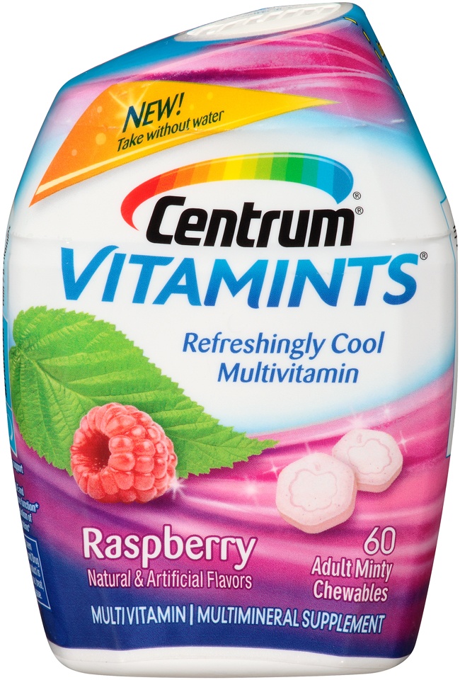 slide 1 of 1, Centrum Vitamints Multivitaminmultimineral Supplement In Raspberry Flavor, 60 ct