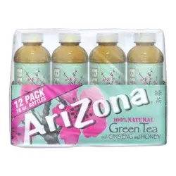 AriZona 100% Natural Green Tea With Ginseng & Honey - 12 ct; 16 fl oz