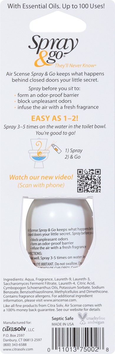 slide 9 of 10, Air Scense Spray & Go Citrus Toilet Pre-Spray 2 fl oz, 2 fl oz