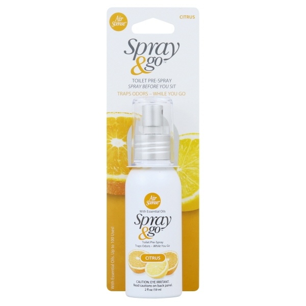 slide 1 of 1, Air Scense Air Scent Citrus Spray & Go Toilet Pre Spray, 2 oz
