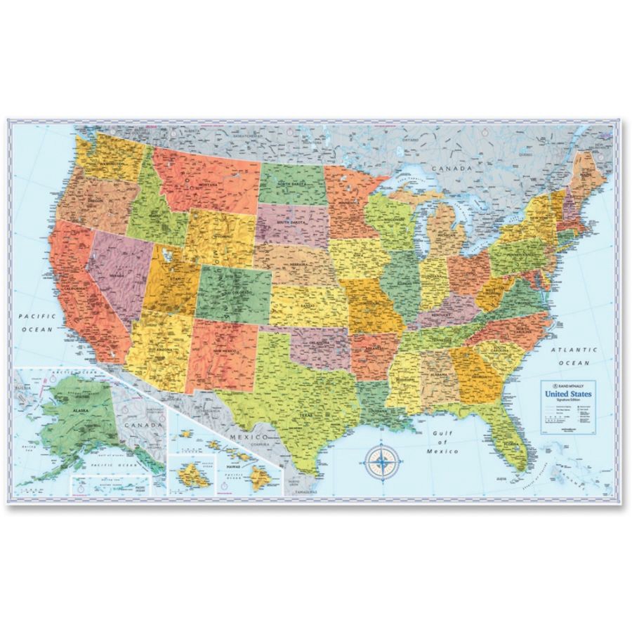 slide 2 of 2, Rand McNally U.S. Wall Map, United States, 32 in x 50 in
