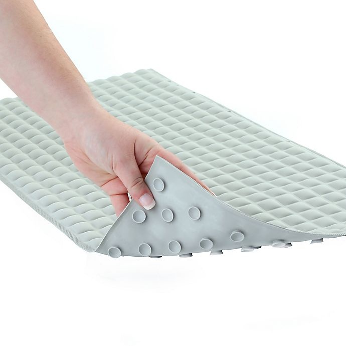 slide 3 of 6, SlipX Solutions Pillow Top Safety Bath Mat - Grey, 1 ct