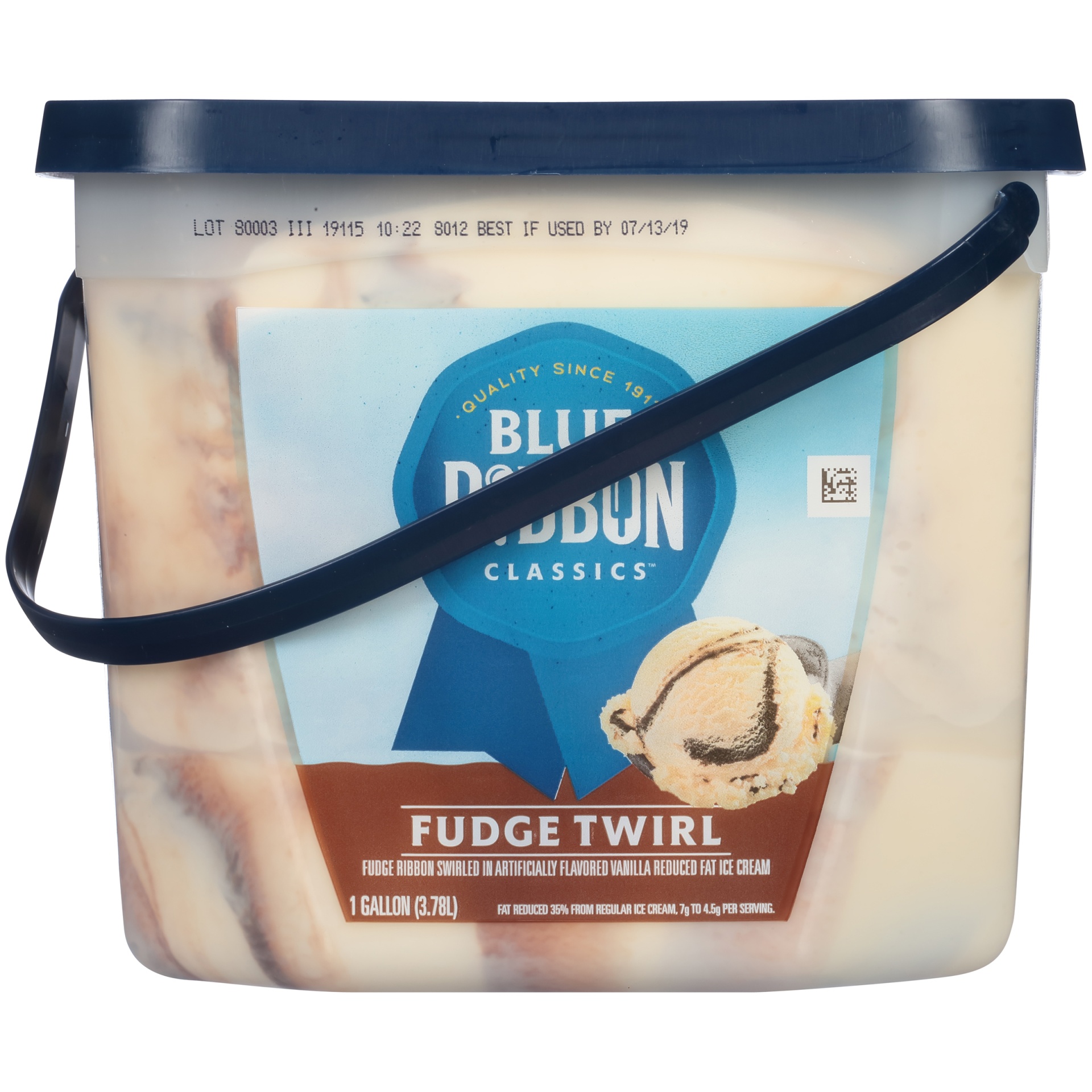 slide 7 of 8, Blue Ribbon Classics Fudge Twirl Frozen Dessert, 128 fl oz, 1 gal