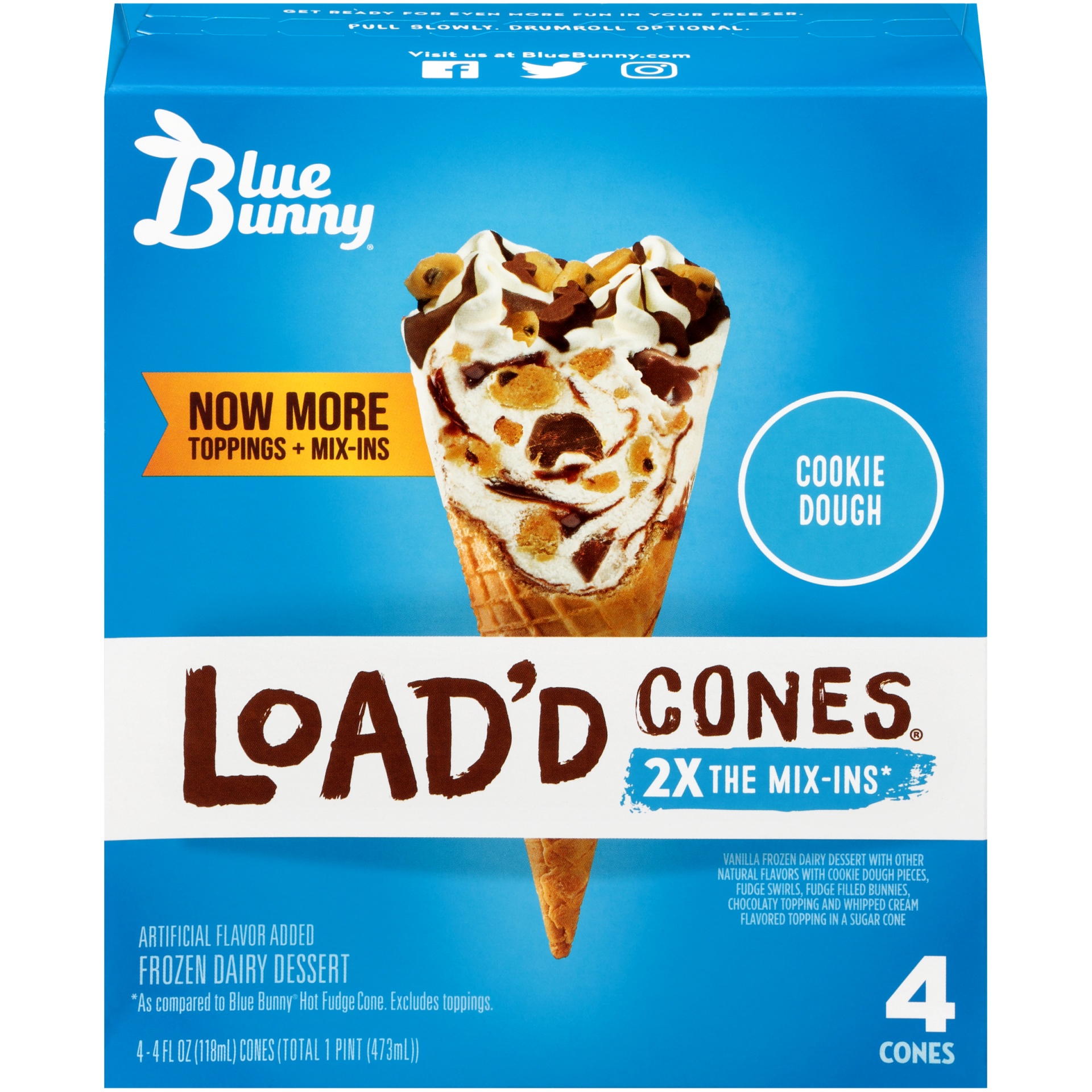 slide 3 of 7, Blue Bunny Cookie Dough, 4 fl oz