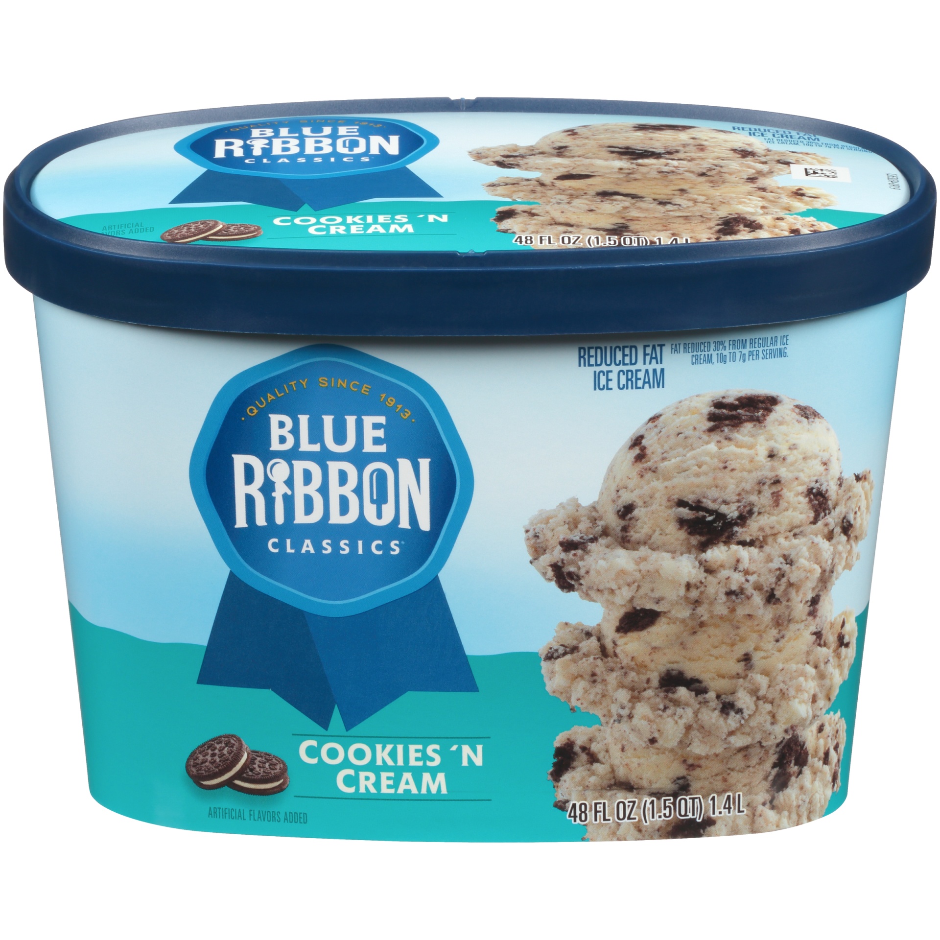 slide 3 of 7, Blue Ribbon Classics Cookies 'N Cream Frozen Dairy Dessert 48 fl oz, 48 fl oz