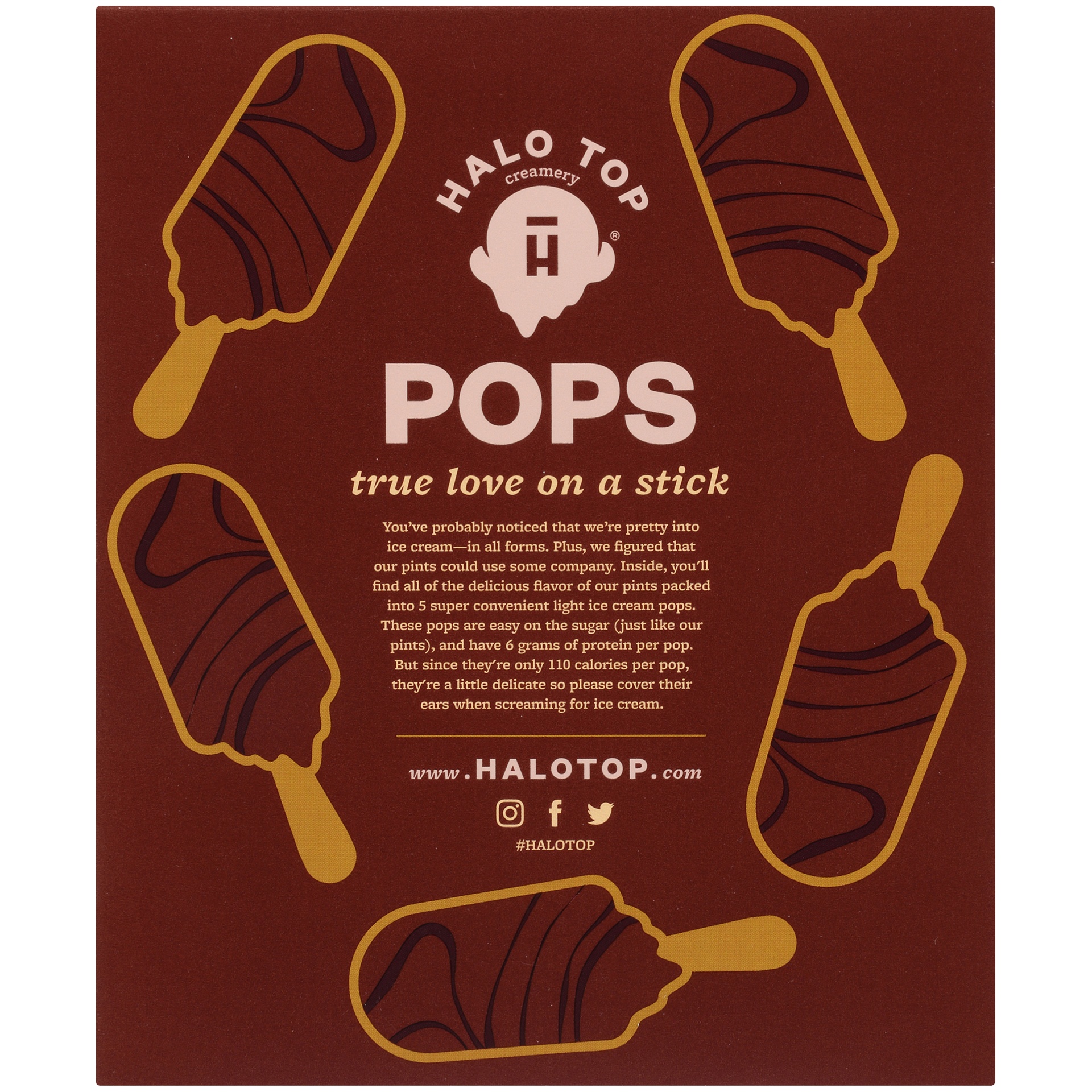 slide 4 of 7, Halo Top Creamery Brownie Batter Light Ice Cream Pops Pops, 17.5 fl oz