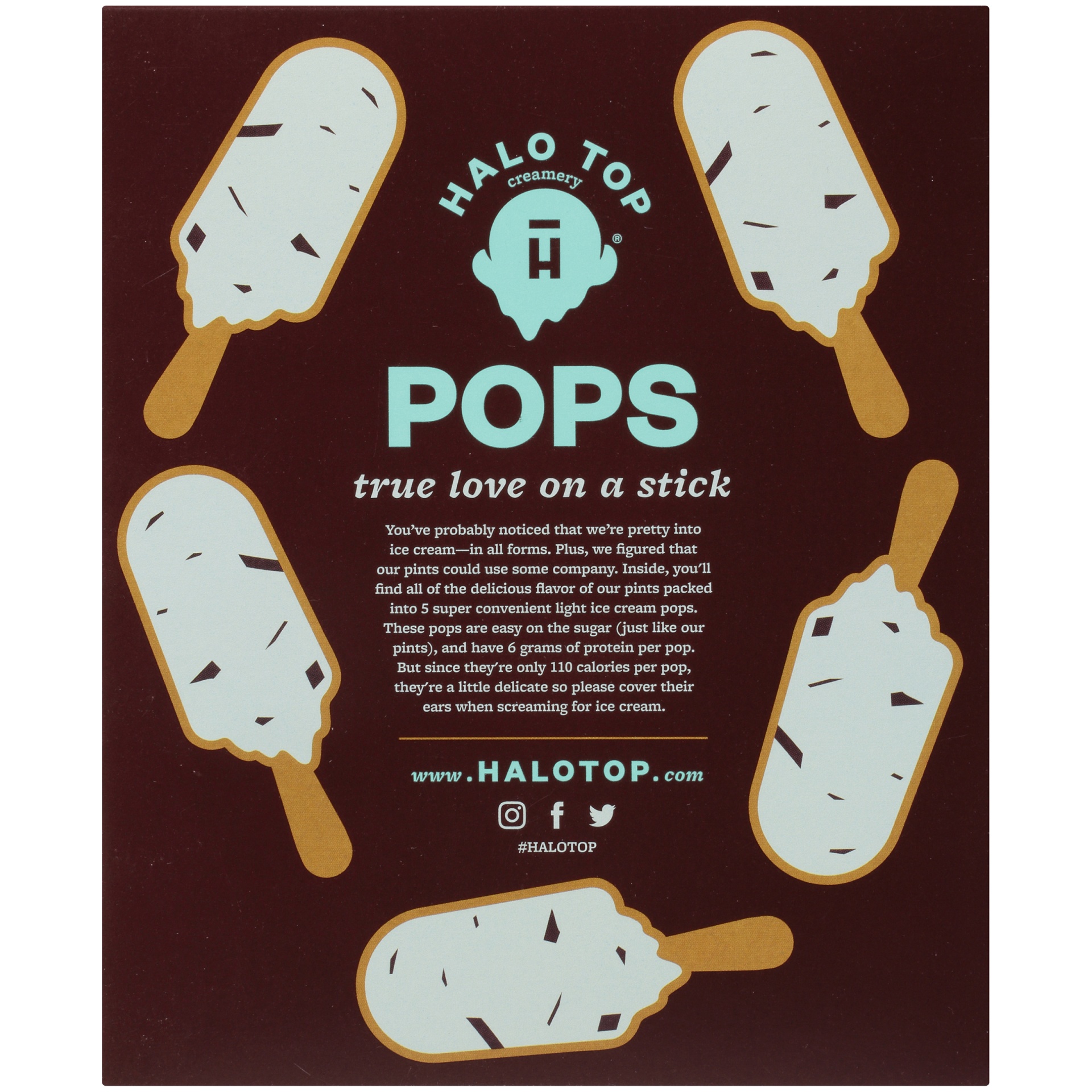 slide 4 of 7, Halo Top Creamery Mint Chip Light Ice Cream Pops, 5 ct; 3.5 fl oz