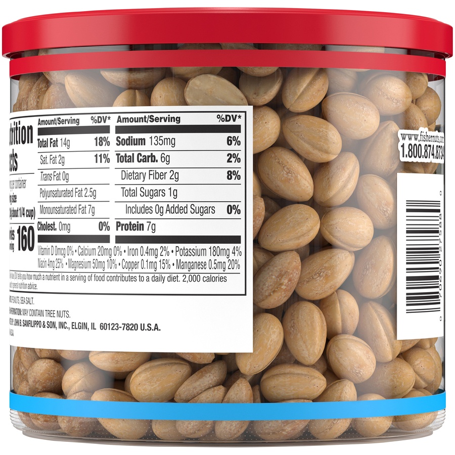 slide 3 of 6, FISHER SNACK Fisher Oven Roasted Never Fried Peanuts with Sea Salt - 12 oz, 12.0 oz
