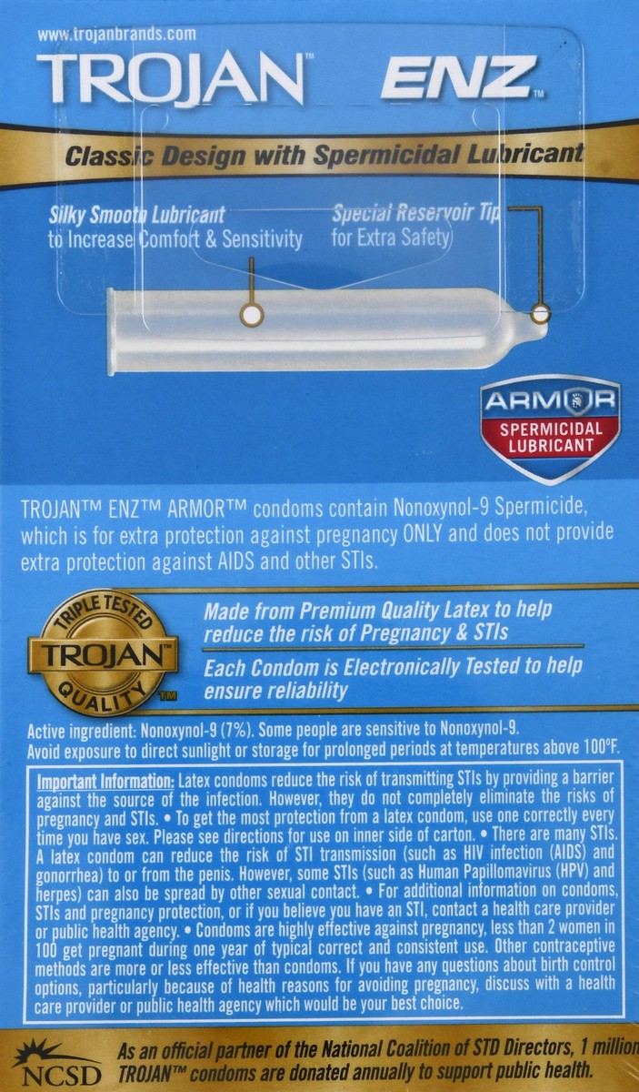 slide 3 of 11, Trojan ENZ Armor Spermicidal Lubricated Condoms - 12 Count, 12 ct