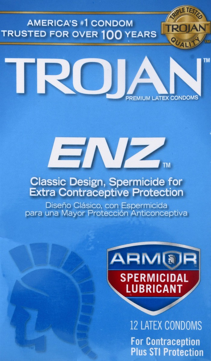 slide 2 of 11, Trojan ENZ Armor Spermicidal Lubricated Condoms - 12 Count, 12 ct