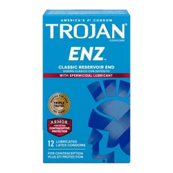 Trojan ENZ Armor Spermicidal Lubricated Condoms - 12 Count