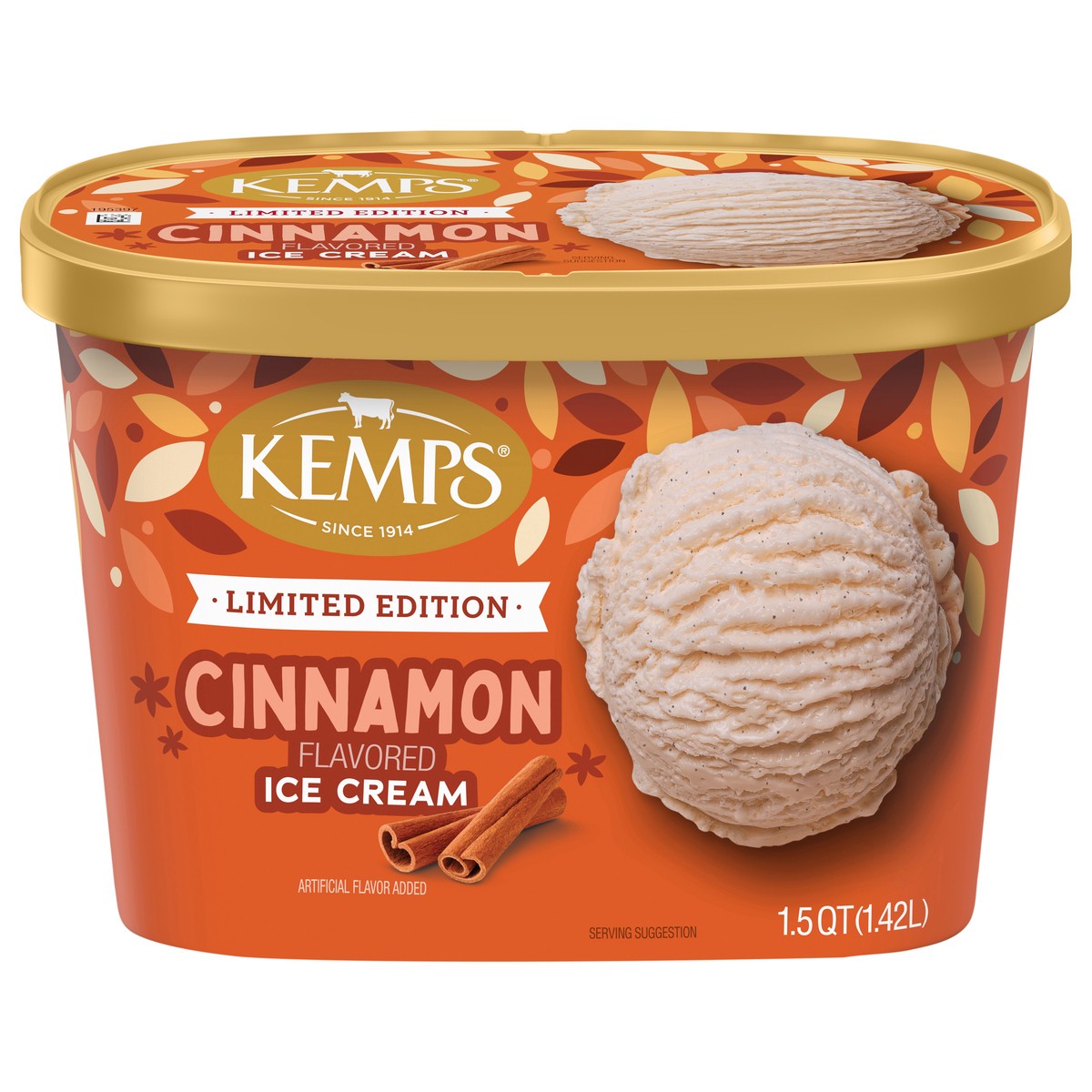 slide 1 of 3, Kemps Cinnamon Ice Cream 1.5 Quart, 1.5 qt