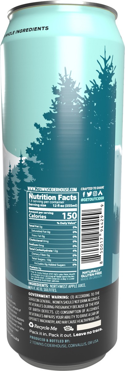 slide 8 of 9, 2 Town Ciderhouse Hard Cider, Apple, Unfiltered, Apple, 