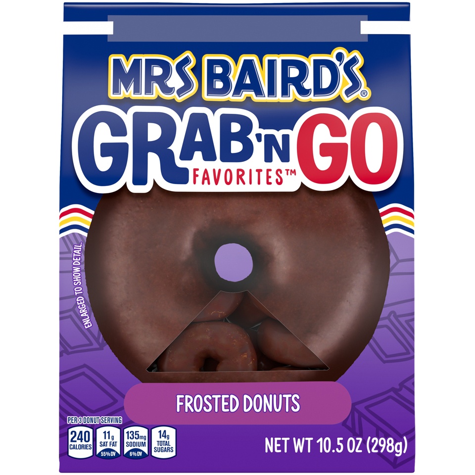 slide 1 of 9, Mrs Baird's Grab N' Go Favorites Chocolate Frosted Donuts - 11.25oz, 11.25 oz