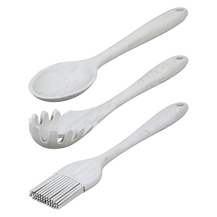 slide 3 of 5, Wilton Silicone Utensil Set - Gray Marble, 6 ct