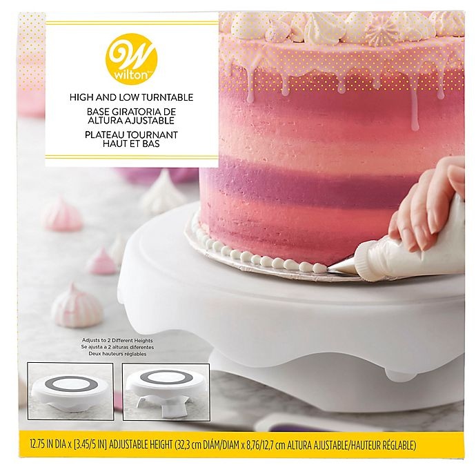 slide 2 of 4, Wilton High and Low Adjustable Cake Turntable - White, 1 ct