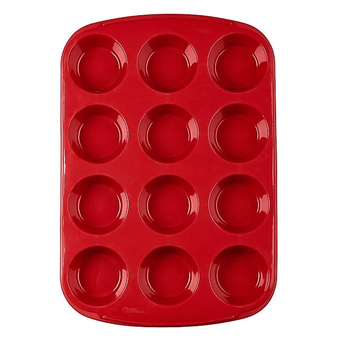 slide 2 of 3, Wilton Ultra-Flex Nonstick 12-Cup Silicone Muffin Pan - Red, 1 ct