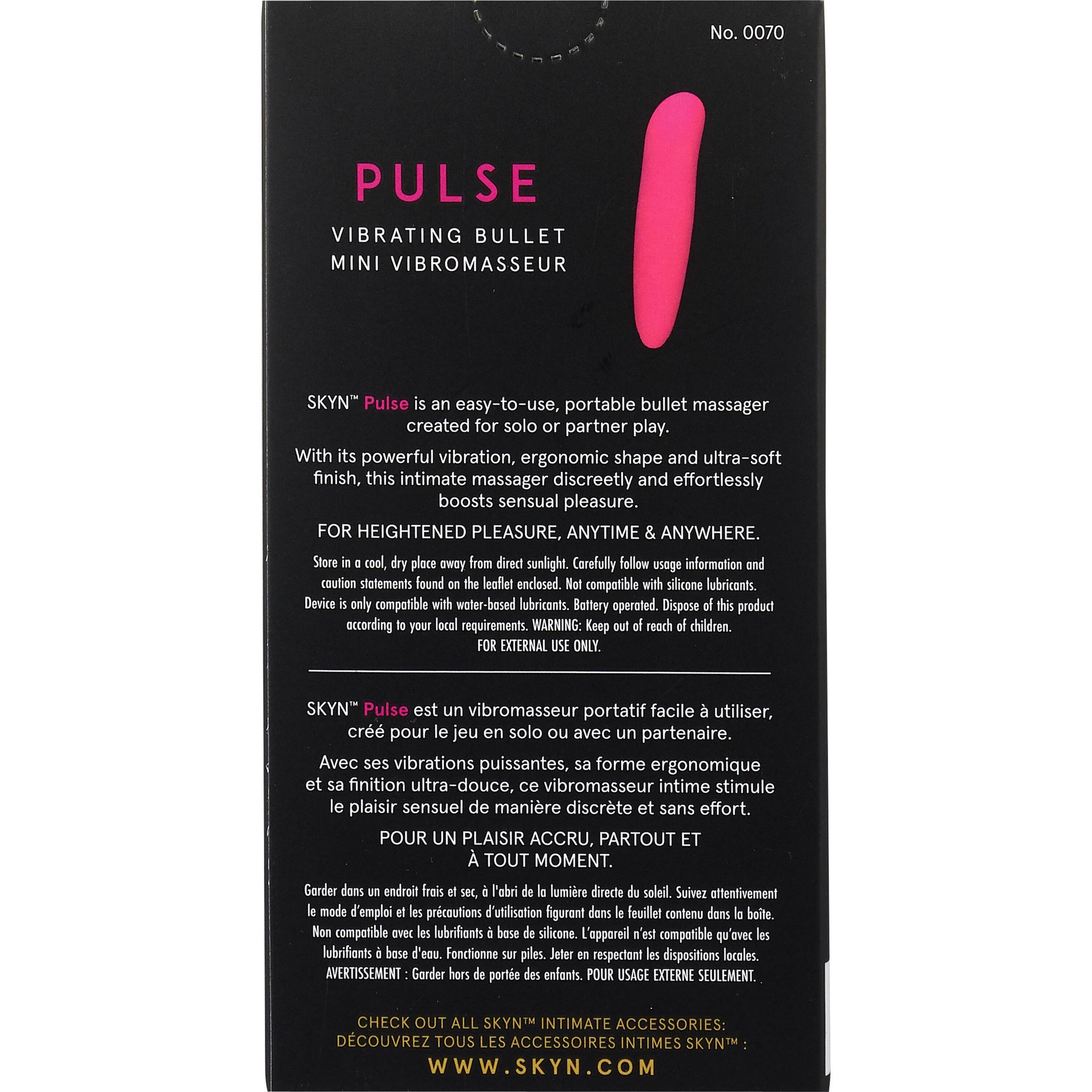 slide 3 of 4, SKYN Pulse Vibrating Bullet 1 ea, 1 ct