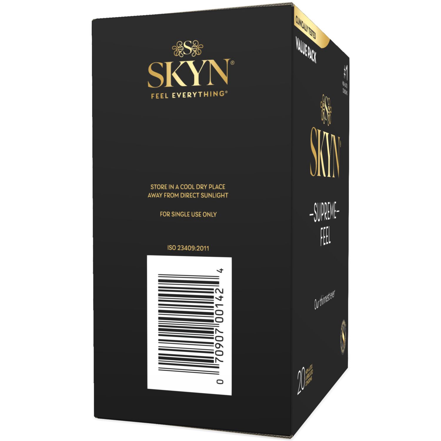 slide 2 of 3, SKYN Supreme Feel Lubricated Non-Latex Condoms Value Pack 20 ea, 20 ct