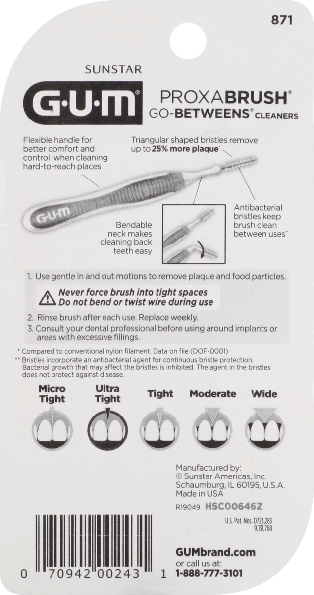 slide 2 of 8, Sunstar Gum Proxabrush Gobetweens Ultra Tight Cleaners, 10 ct