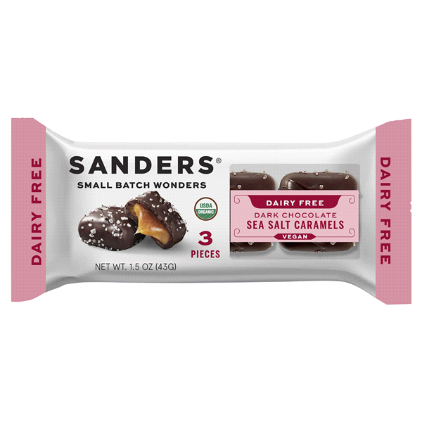 Sanders Dairy Free Dark Chocolate Sea Salt Caramels 3 ea 3 ct Shipt