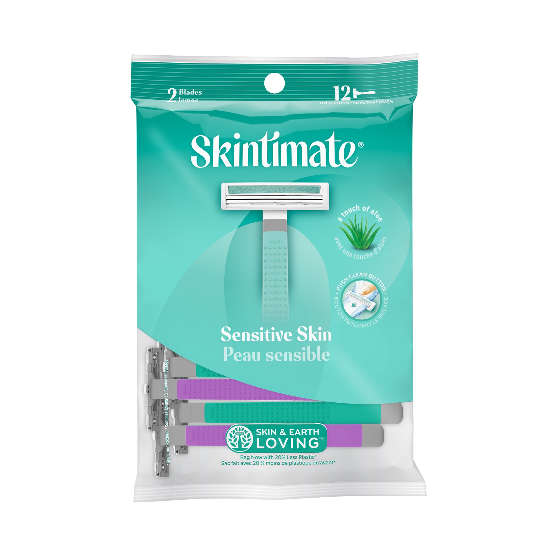 slide 1 of 7, Skintimate Twin Blade Women's Disposable Razors, 12 ct, 12 ct