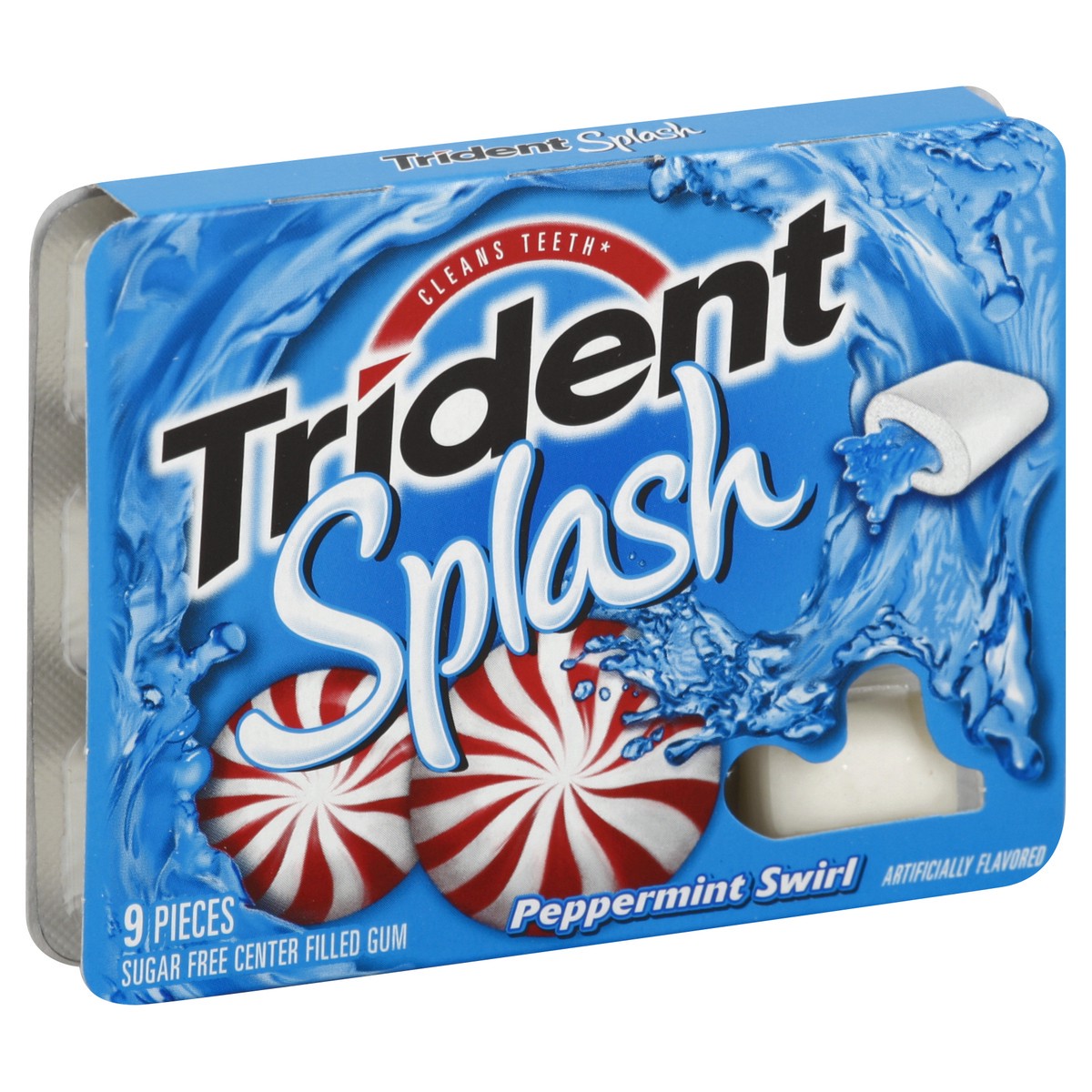 slide 3 of 5, Trident Splash Peppermint Swirl Sugar Free Gum, 9 Piece Pack, 0.06 lb