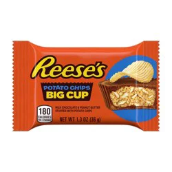 Reese's Big Cup With Potato Chips Milk Chocolate Peanut Butter Cups, Candy Pack, 1.3 oz