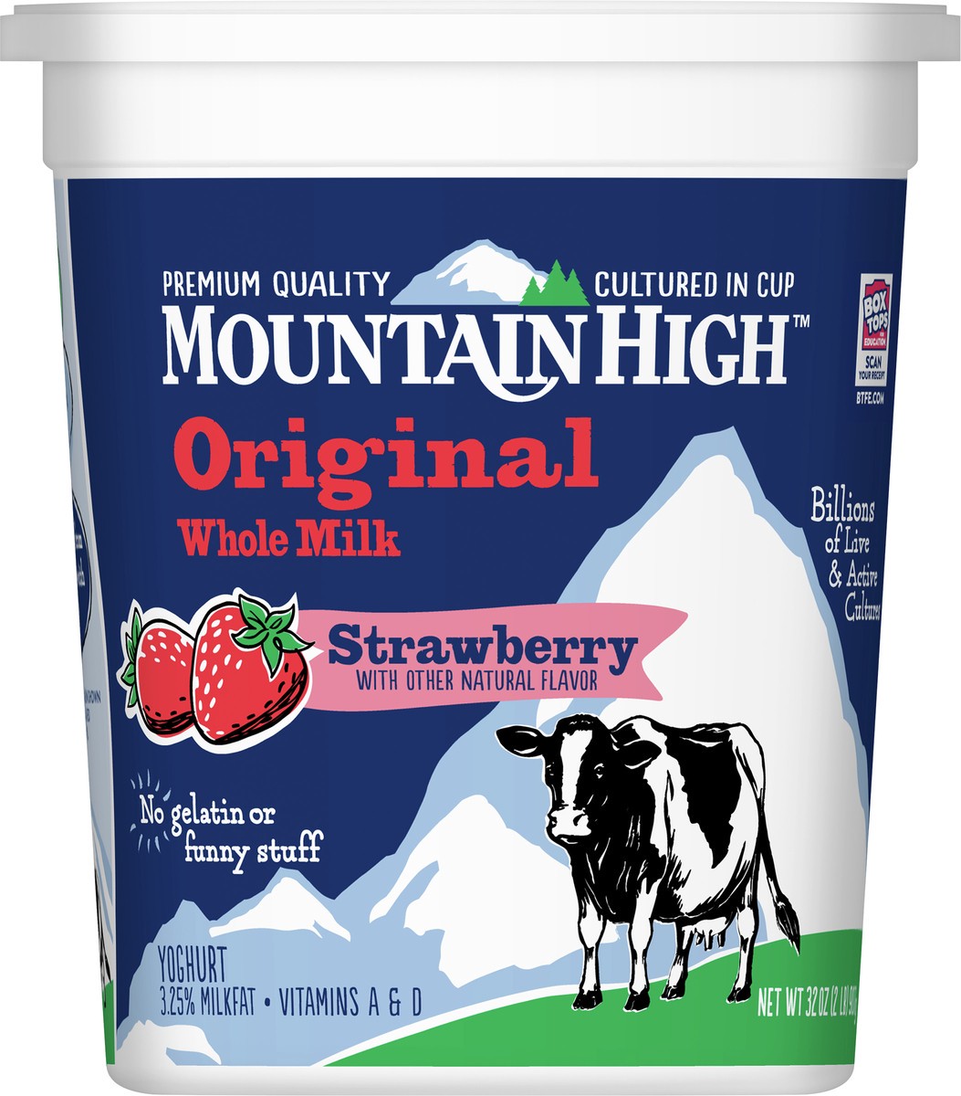 slide 6 of 9, Mountain High, Original Whole Milk Yogurt, Strawberry, Gluten Free Snacks, 32 OZ Yogurt Container, 32 oz